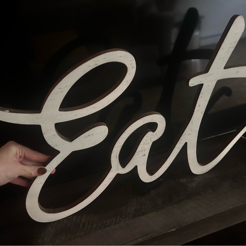 Rustic White 'Eat' Wall Decor